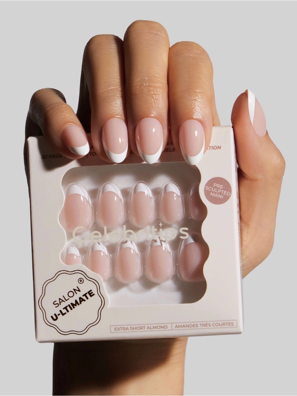 2 for $24 - Celebritips Press-On Nails - Nude Classic French